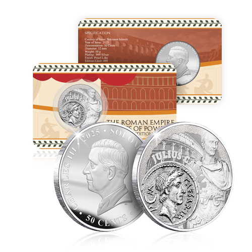 2025 Roman Empire Julius Caesar Silver Plated Brilliant Uncirculated Proof-Like Coin