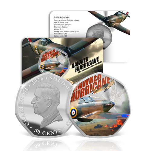 2026 Hawker Hurricane 90th Anniversary Silver Plated Brilliant Uncirculated Coin