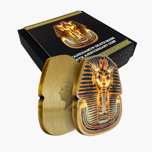 2025 Tutankhamun Death Mask 100th Anniversary 75g Antique Gold Plated Zinc Alloy Shaped Coin