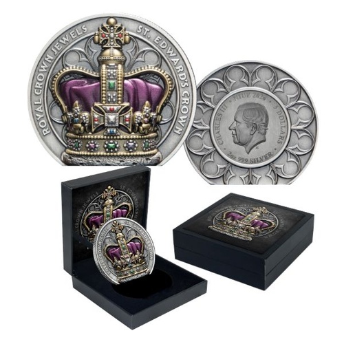 2026 5$ Royal Crown Jewels - St Edwards Crown  2oz Silver