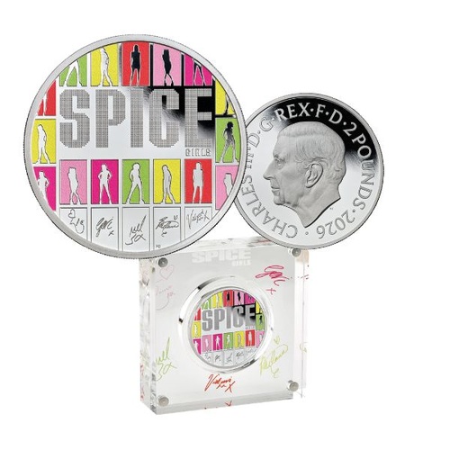 2026 £2 The Spice Girls Silver Proof Coloured 1 Oz Coin