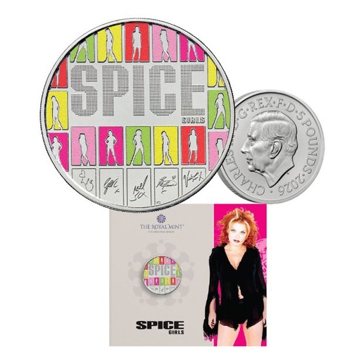 2026 £5 Ginger Spice - The Spice Girls Coloured Brilliant Uncirculated Coin