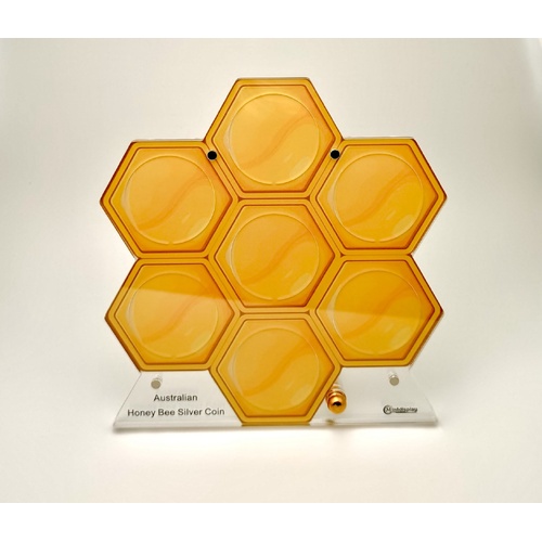 Display For 7 x Australian Bees 1 Oz Silver Coins Not Including Coins