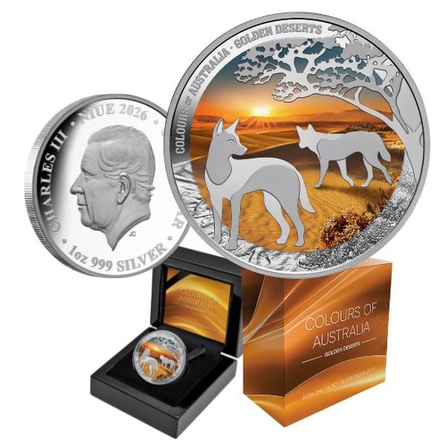2026 $1 Golden Deserts Colours of Australia 1 Oz Silver Proof Coin