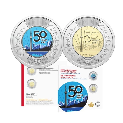2026 $2 50th Anniversary Of The CN Tower Toronto, Canada Commemorative Collector Keepsake Card