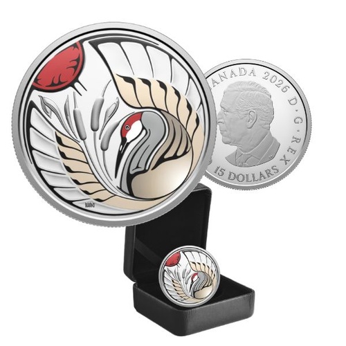 2026 $15  Sandhill Crane - Clan Animals 23.17g Fine Silver Coin 