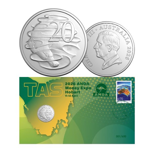 2026 20c  'TAS' Privy Hobart ANDA Money Expo PNC