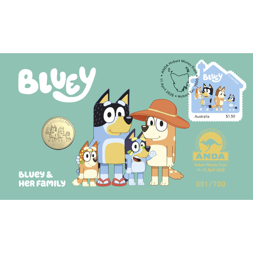 2026 $1 Bluey Bucks - The Heelers Hobart ANDA Money Expo Overprint PNC 