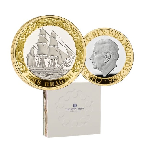 2026 £2 Iconic Navy Vessels - HMS Beagle Silver Proof Coin