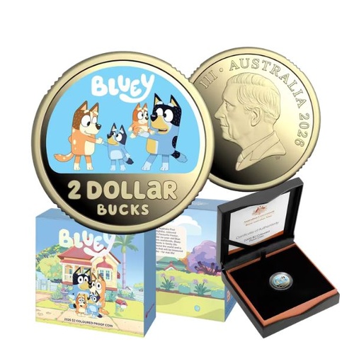 2026 $2 Bluey Coloured Proof Coin