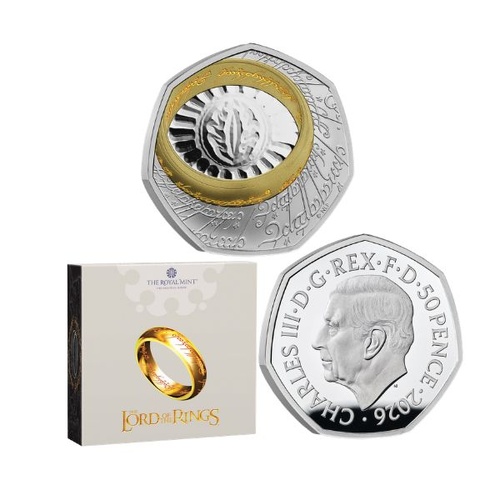 2026 50p The Lord of the Rings Silver Proof Colour Coin