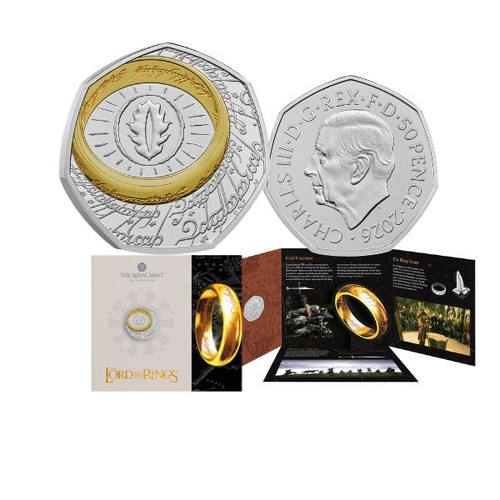 2026 50p The Lord of the Rings Brilliant Uncirculated Colour Coin