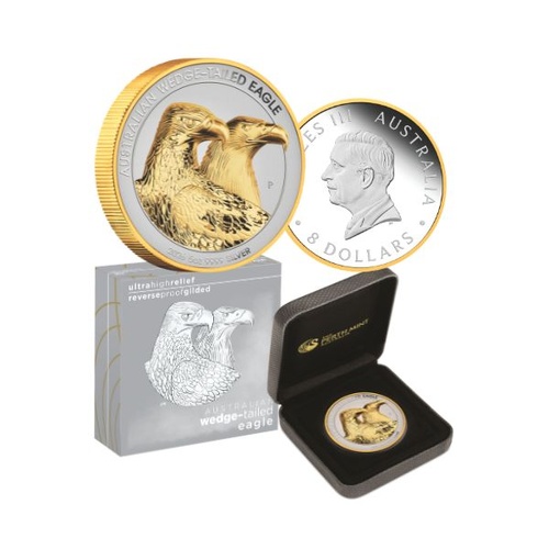 2026 Wedge-tailed Eagle 5 Oz Silver Enhanced Reverse Proof Gilded Ultra High Relief Coin