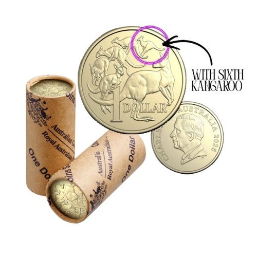 2026 $1 Mob of Six Roos Uncirculated Non-Premium 20-Coin Mint Roll