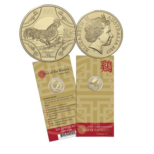 2017 $1 Year of the Rooster Uncirculated Coin