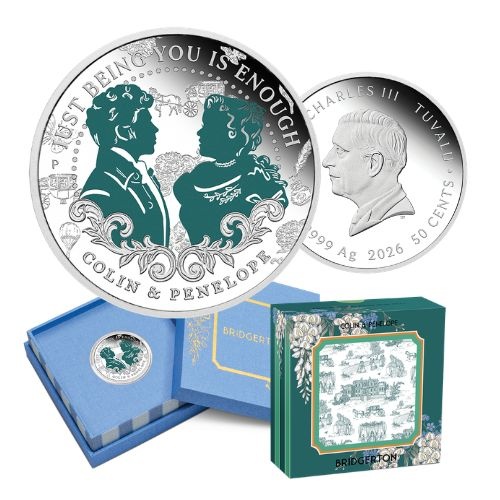 2026 Colin and Penelope - Bridgerton 1/2 Oz Silver Proof Coloured Coin