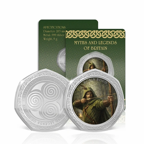 2026 Robin Hood - Myths and Legends of Britain Silver Plated BU Commemorative Medallion