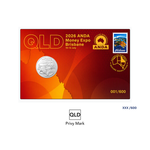 2026 20c 'QLD' Privy ANDA Money Expo Brisbane State Series PNC