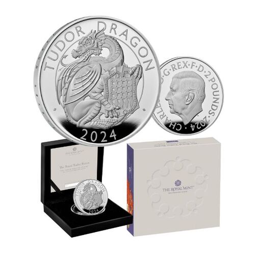 2026 £2 The Royal Tudor Beasts The Tudor Dragon UK 1oz Silver Proof Coin