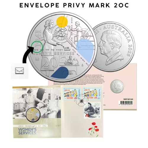 2026 Envelope Privy Mark 20c 1941 WWII Campaigns: Women's Service PNC