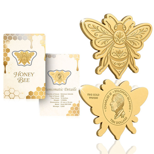 2026 1/1000th Gold Honey Bee Coin