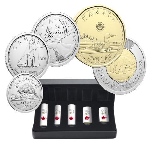 2026 Royal Canadian Mint First Strikes 5 Roll Denomination Set (Special Wrap)