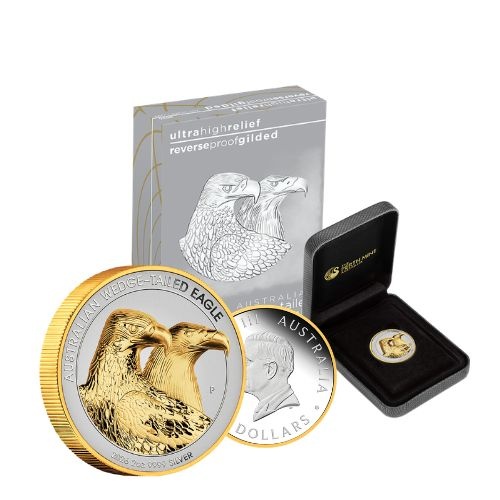 2026 Wedge-Tailed Eagle 2oz Silver Enhanced Reverse Proof Ultra High Relief Gilded Coin