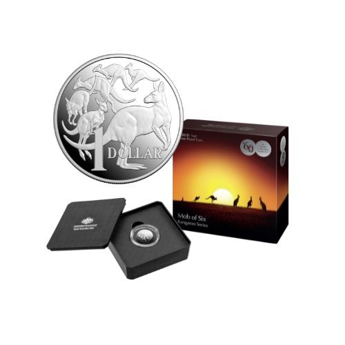 2026 $1 Mob of Six Roos - Australia Decimal Currency 60th Anniversary 1oz Silver Proof Coin 