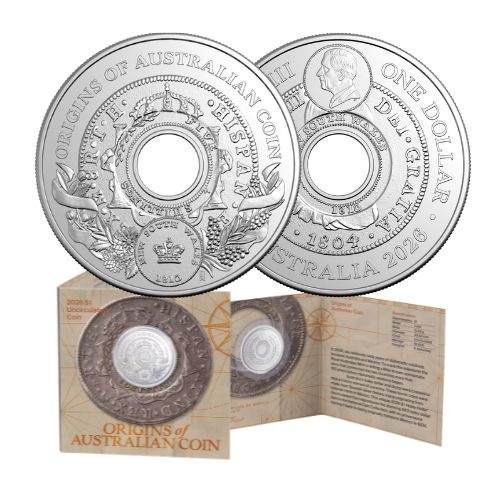 2026 $1 Holey Dollar - 60 years of diplomatic relations between Mexico and Australia Uncirculated Coin