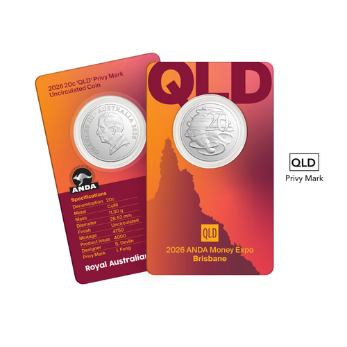 2026 20c 'QLD' Privy Mark Uncirculated Coin in Card