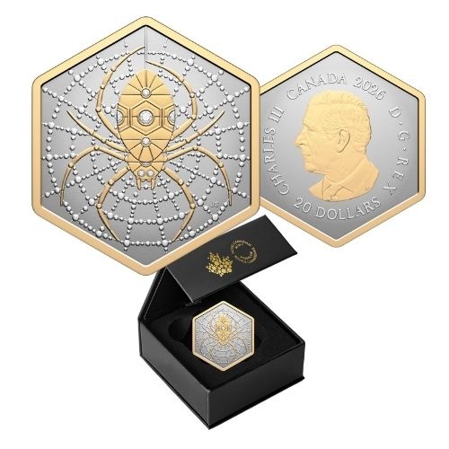 2025 $20 The Spider - Nature's Delight Gold Plated Fine Silver Coin
