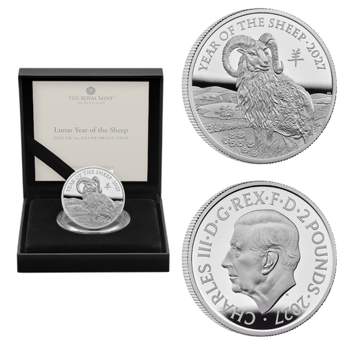 2027 £2 Lunar Year of the Sheep 1oz Silver Proof Coin