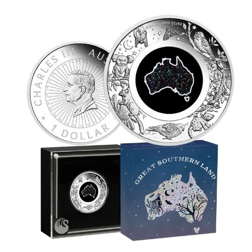 2025 $1 Nocturnal - Great Southern Land Matrix Opal 1oz Silver Proof Coin