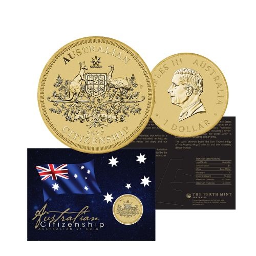 2027 $1 Australian Citizenship Coin in Card