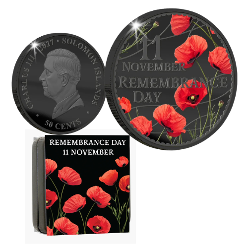 2027 50c Poppies & Peace  Remembrance Day Luxe Edition Coin 