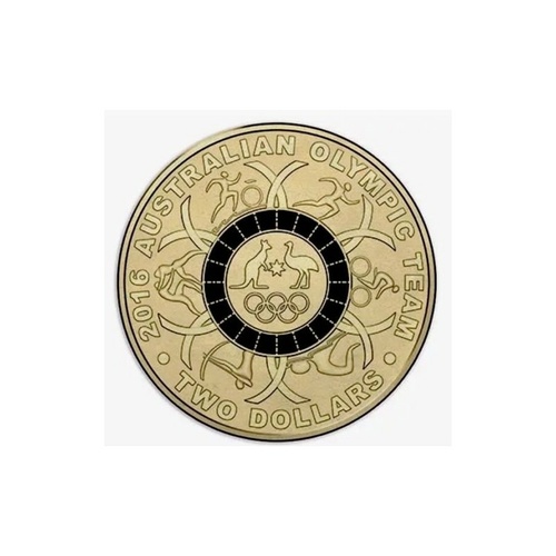 2016 $2 Black Olympic Ring - Rio Olympics Coloured Uncirculated Coin