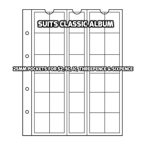 Lighthouse NUMIS 25 Classic Coin Album Sheets 5 Pack 30 x 25mm Spaces Per Sheet