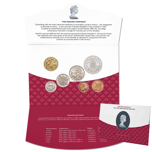 Queen Elizabeth II Arnold Machin Portrait 1966-1984 7 Coin Set