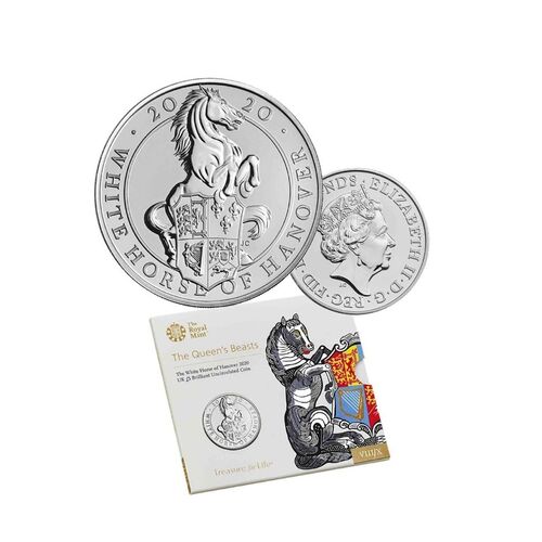 2020 £5 The Queen's Beasts The White Horse of Hanover Brilliant Uncirculated Coin