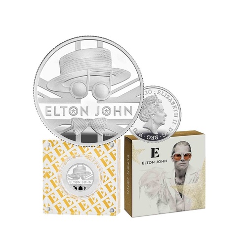 2020 £1 Elton Jon 1/2 Oz Silver Proof Coin