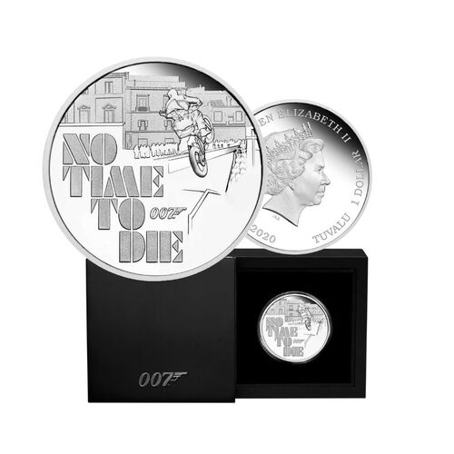 2020 $1 1oz  James Bond No Time To Die Silver Proof Coin 