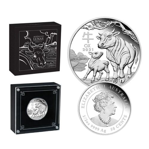 2021 50c Year Of The Ox 1/2 Oz silver proof