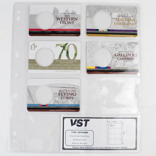 VST Coin Album Pages [Pockets: 8 Pocket] [Suitable for RAM & Collector Cards]
