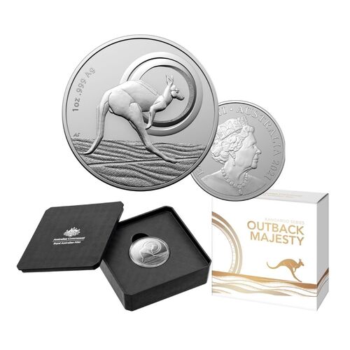 2021 $1 Outback Majesty Fine Silver Proof 1 Oz - Kangaroo Series