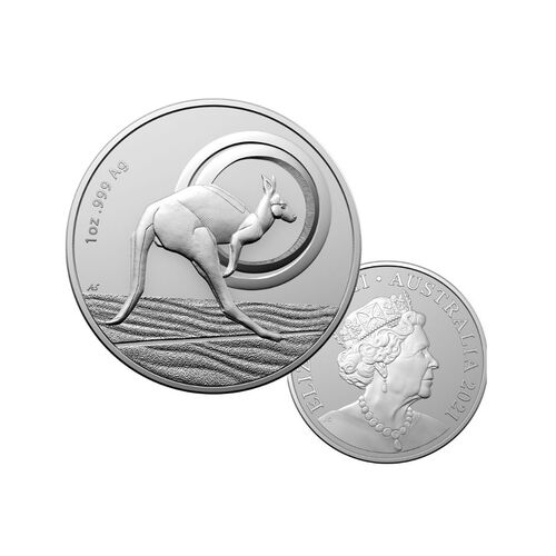 2021 $1 Outback Majesty Fine Silver Frosted Uncirculated 1 Oz - Kangaroo Series