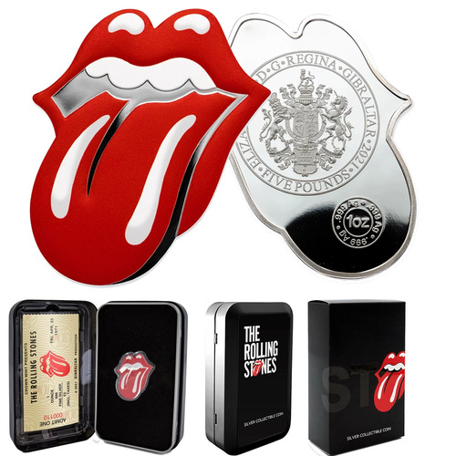 2021 £5 Rolling Stones Tongue and Lips 1oz Silver Coin - Aussie