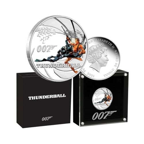 2021 James Bond THUNDERBALL 1/2oz Silver Proof Coin