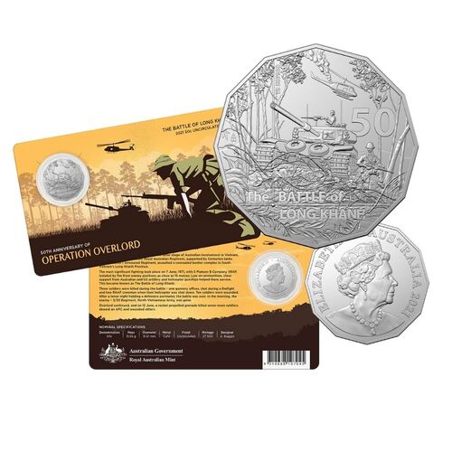 2021 50c 50th Anniversary Of The Battle of Long Khanh UNC