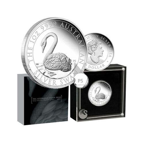  2021 $1 Australian Swan 1oz Silver Proof Coin 
