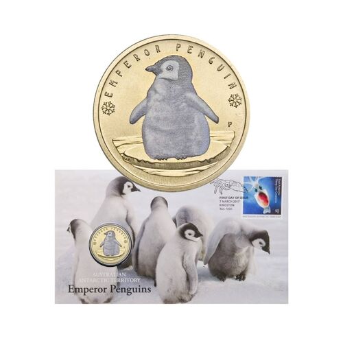 2017 $1 AAT Emperor Penguins Stamp & Coin Cover